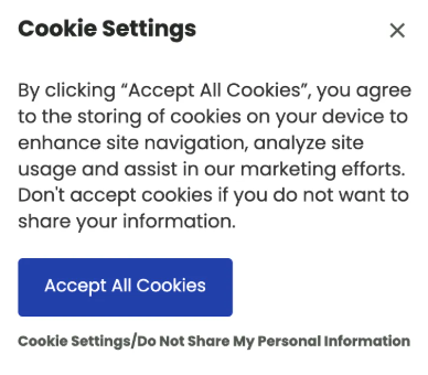 Cookie Preferences settings screenshot